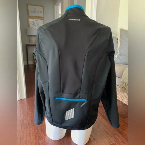 Shimano Cycling Jacket Black and Blue Fall Wunter Biking Warm Men's - Picture 2 of 5